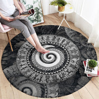 Hawaiian Piko Round Carpet Cultural Anchor Connect Your Roots Ocean Waves
