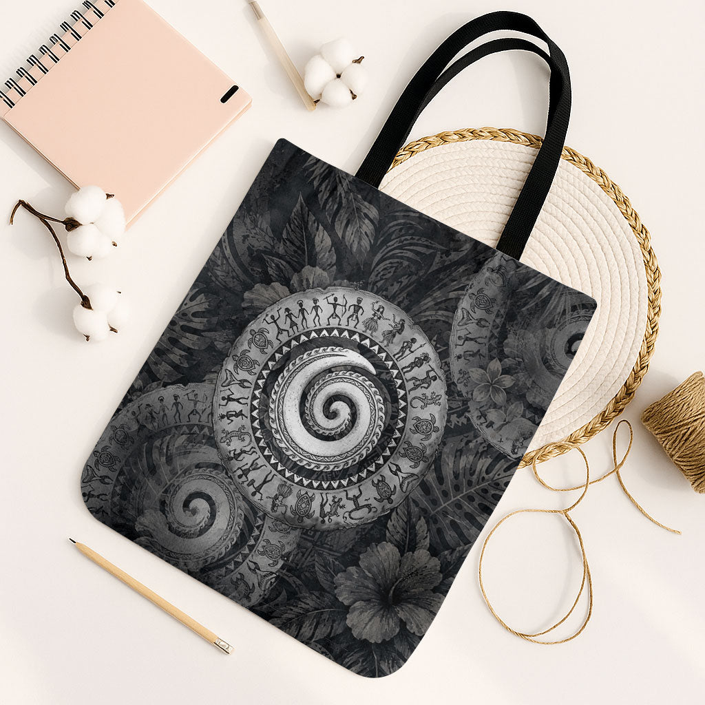 Hawaiian Piko Tote Bag Cultural Anchor Connect Your Roots Ocean Waves