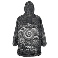Hawaiian Piko Wearable Blanket Hoodie Cultural Anchor Connect Your Roots Ocean Waves TS04 - Polynesian Pride