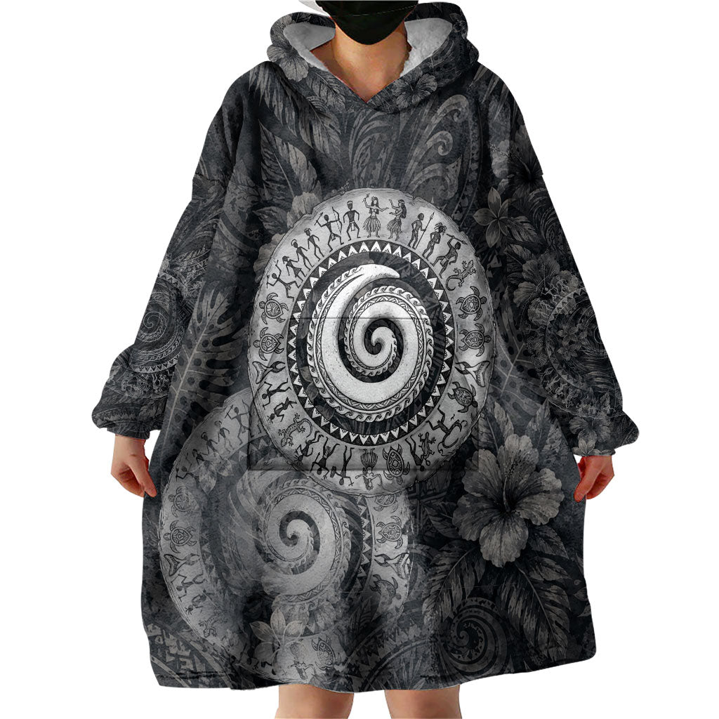 Hawaiian Piko Wearable Blanket Hoodie Cultural Anchor Connect Your Roots Ocean Waves TS04 - Polynesian Pride
