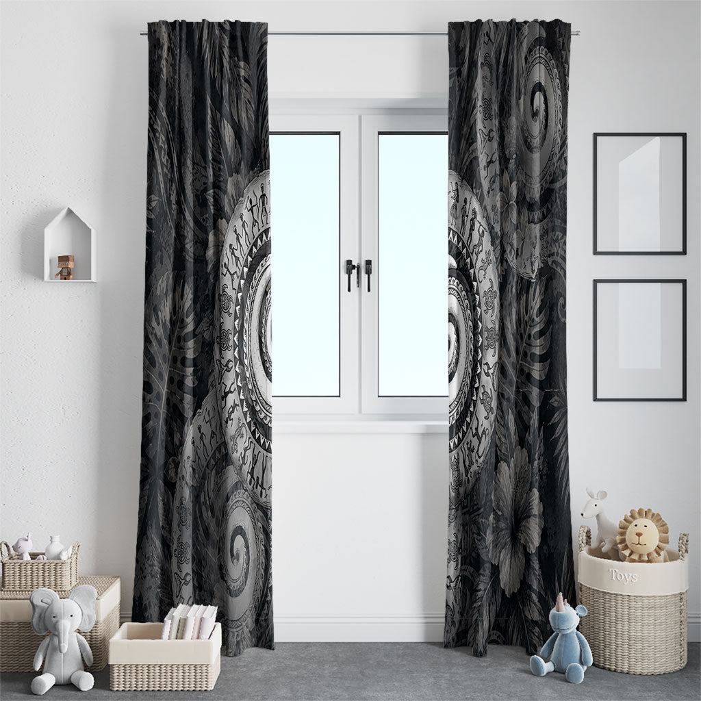Hawaiian Piko Window Curtain Cultural Anchor Connect Your Roots Ocean Waves TS04 - Polynesian Pride