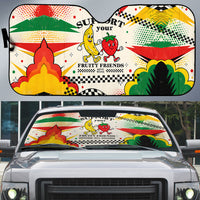 Support Your Fruity Friends Love Wins Gay Pride Auto Sun Shade LGBTQ Retro 30s Cartoon Checkered