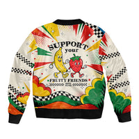 Support Your Fruity Friends Love Wins Gay Pride Bomber Jacket LGBTQ Retro 30s Cartoon Checkered
