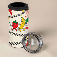 Support Your Fruity Friends Love Wins Gay Pride 4 in 1 Can Cooler Tumbler LGBTQ Retro 30s Cartoon Checkered