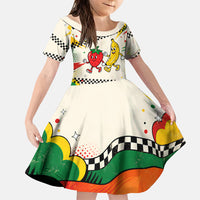 Support Your Fruity Friends Love Wins Gay Pride Family Matching Off Shoulder Short Dress and Hawaiian Shirt LGBTQ Retro 30s Cartoon Checkered