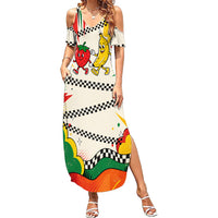 Support Your Fruity Friends Love Wins Gay Pride Family Matching Summer Maxi Dress and Hawaiian Shirt LGBTQ Retro 30s Cartoon Checkered