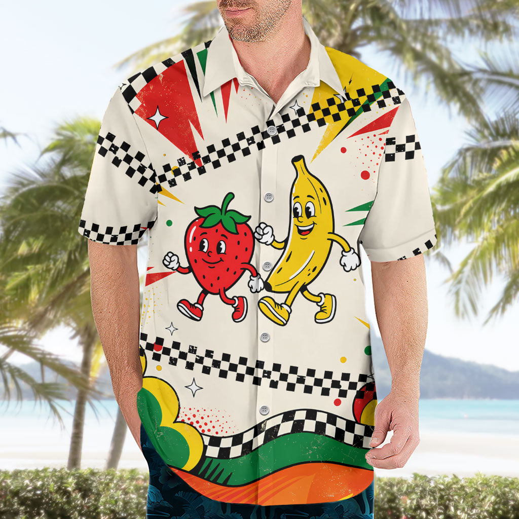 Support Your Fruity Friends Love Wins Gay Pride Hawaiian Shirt LGBTQ Retro 30s Cartoon Checkered