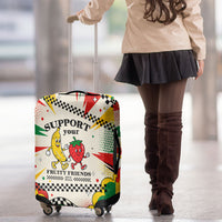 Support Your Fruity Friends Love Wins Gay Pride Luggage Cover LGBTQ Retro 30s Cartoon Checkered