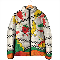Support Your Fruity Friends Love Wins Gay Pride Padded Jacket LGBTQ Retro 30s Cartoon Checkered