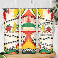 Support Your Fruity Friends Love Wins Gay Pride Skinny Tumbler LGBTQ Retro 30s Cartoon Checkered