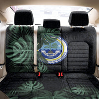 Federated States Of Micronesia Back Car Seat Cover FSM Tropical Monstera Leaf Dark Tribal Pattern
