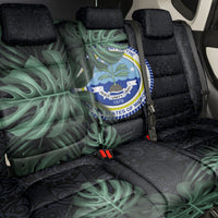 Federated States Of Micronesia Back Car Seat Cover FSM Tropical Monstera Leaf Dark Tribal Pattern