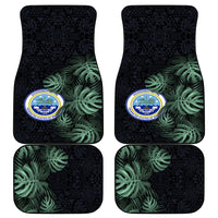 Federated States Of Micronesia Car Mats FSM Tropical Monstera Leaf Dark Tribal Pattern TS04 - Polynesian Pride