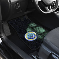 Federated States Of Micronesia Car Mats FSM Tropical Monstera Leaf Dark Tribal Pattern TS04 - Polynesian Pride