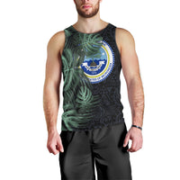 Federated States Of Micronesia Men Tank Top FSM Tropical Monstera Leaf Dark Tribal Pattern TS04 - Polynesian Pride