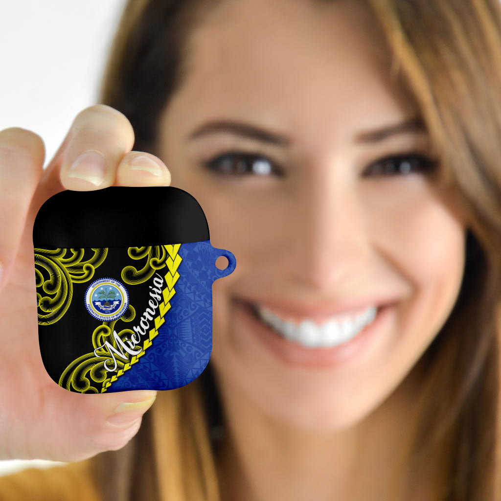 Federated States Of Micronesia FSM AirPods Case Pacific Islander Tribal Swirl Geometric Pattern