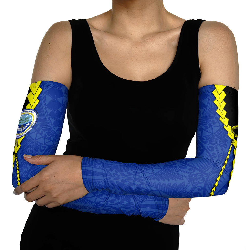 Federated States Of Micronesia FSM Arm Sleeves Pacific Islander Tribal Swirl Geometric Pattern TS04 - Polynesian Pride