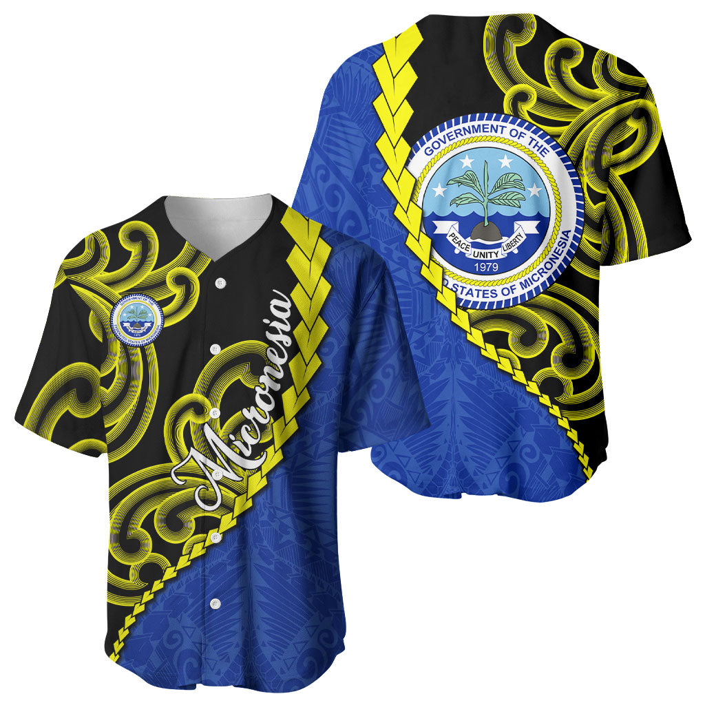 Federated States Of Micronesia FSM Baseball Jersey Pacific Islander Tribal Swirl Geometric Pattern TS04 - Polynesian Pride