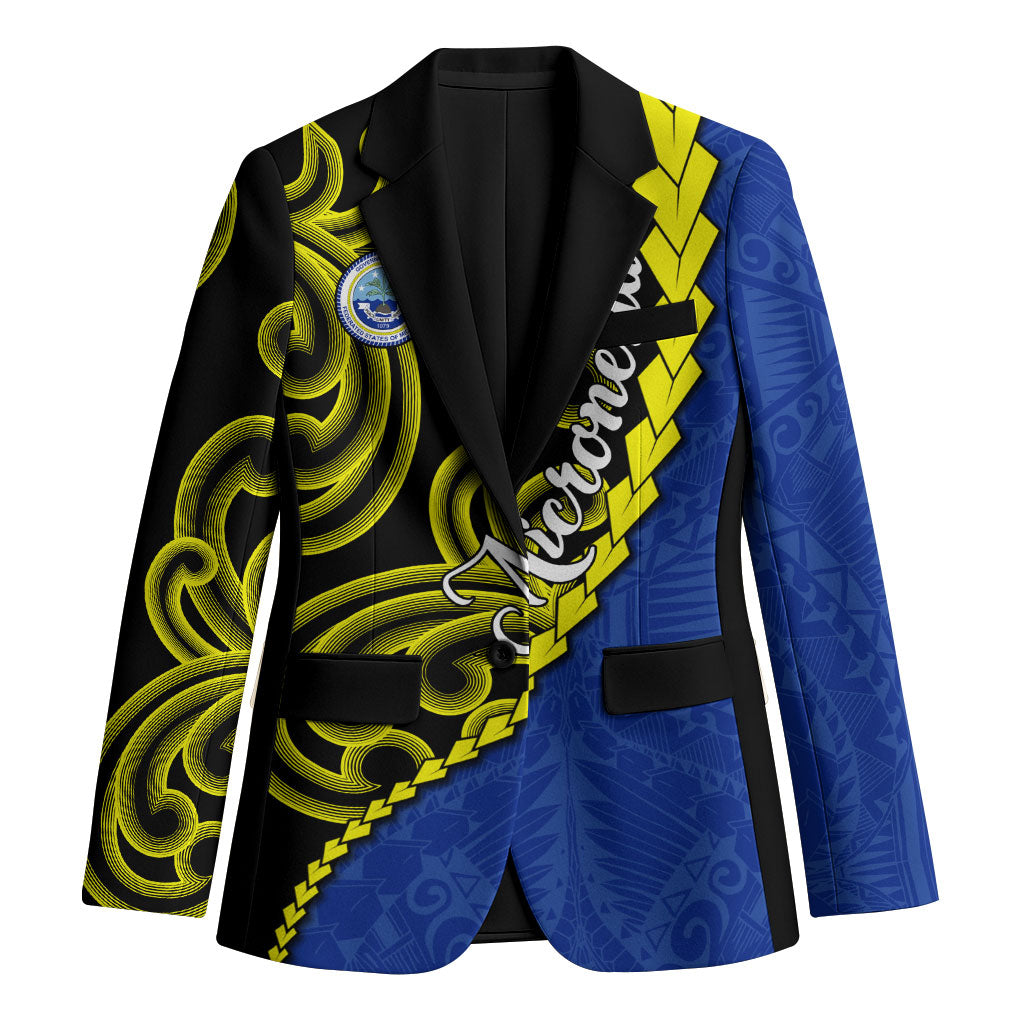 Federated States Of Micronesia FSM Blazer Pacific Islander Tribal Swirl Geometric Pattern
