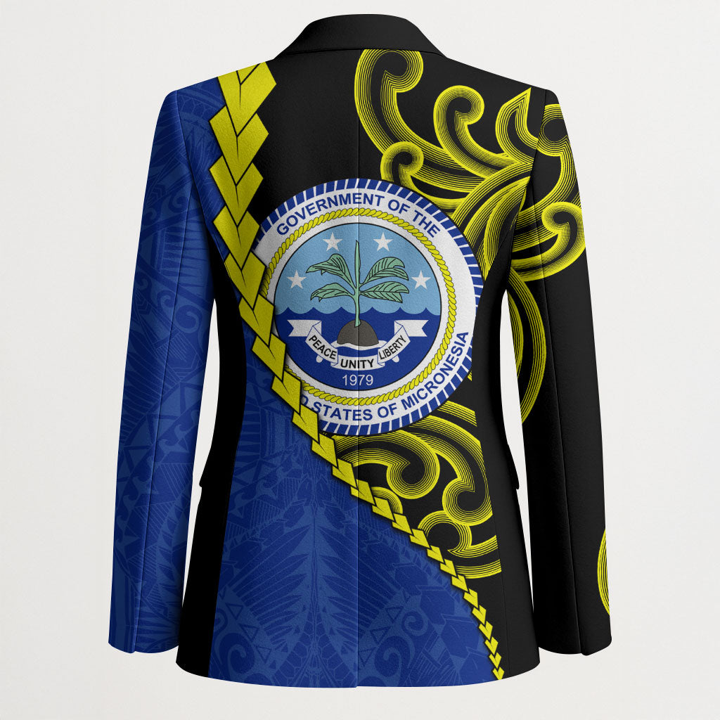 Federated States Of Micronesia FSM Blazer Pacific Islander Tribal Swirl Geometric Pattern