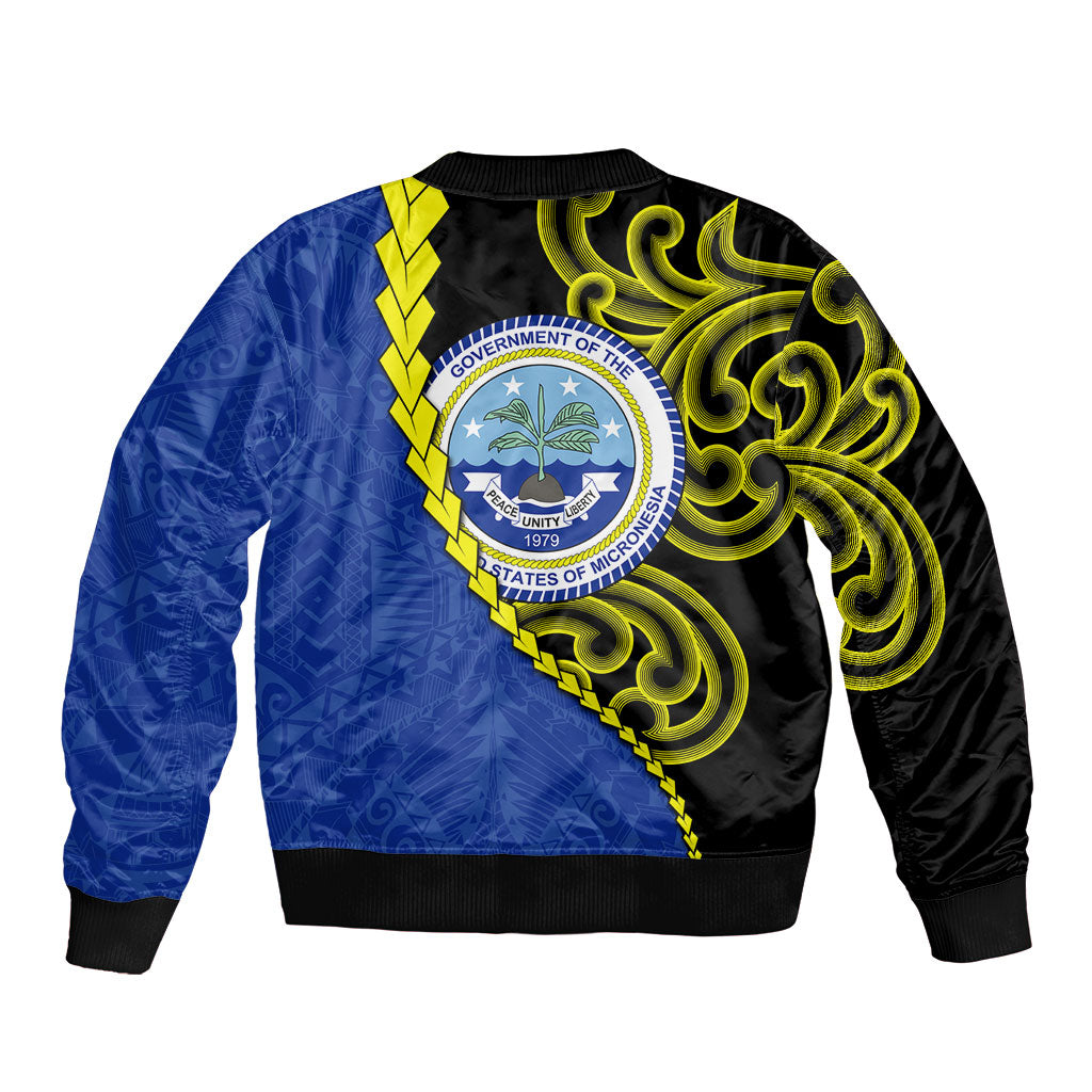 Federated States Of Micronesia FSM Bomber Jacket Pacific Islander Tribal Swirl Geometric Pattern TS04 - Polynesian Pride
