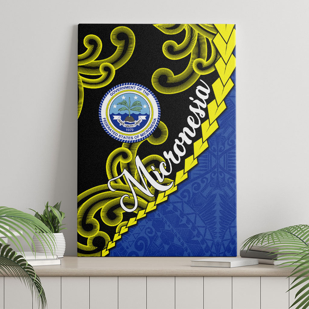 Federated States Of Micronesia FSM Canvas Wall Art Pacific Islander Tribal Swirl Geometric Pattern