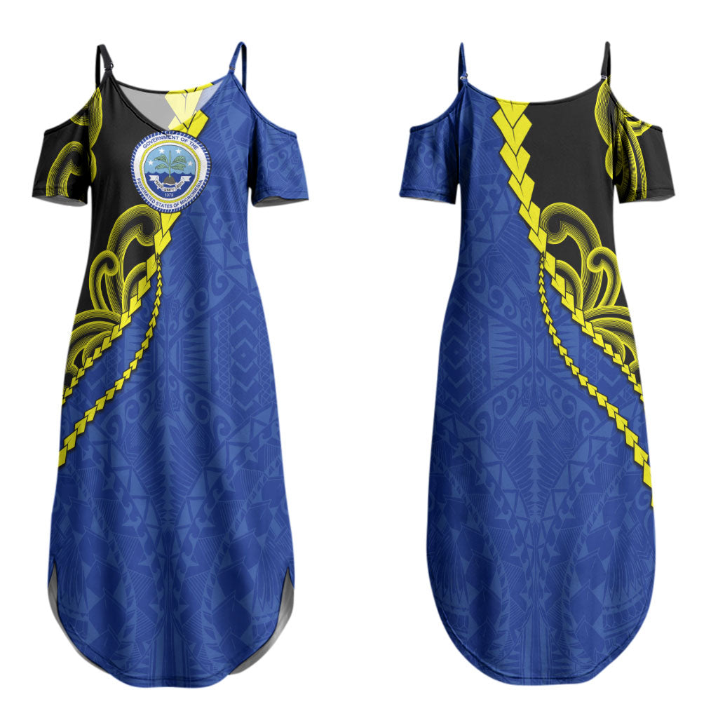 Federated States Of Micronesia FSM Couples Matching Summer Maxi Dress and Hawaiian Shirt Pacific Islander Tribal Swirl Geometric Pattern TS04 - Polynesian Pride