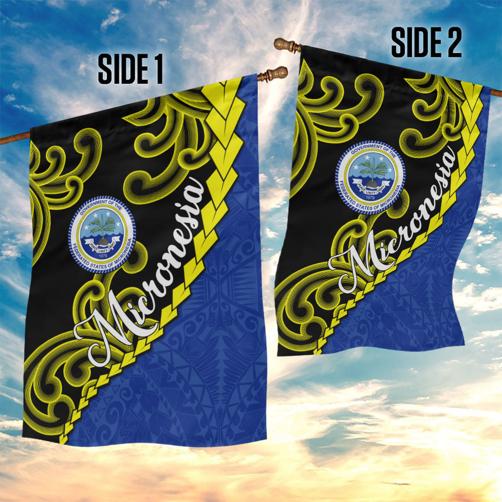 Federated States Of Micronesia FSM Garden Flag Pacific Islander Tribal Swirl Geometric Pattern TS04 - Polynesian Pride