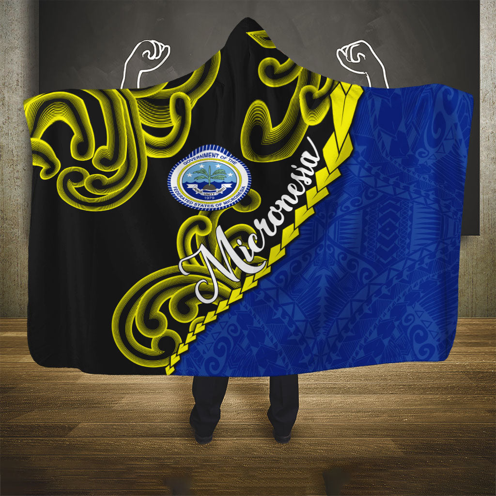 Federated States Of Micronesia FSM Hooded Blanket Pacific Islander Tribal Swirl Geometric Pattern TS04 - Polynesian Pride