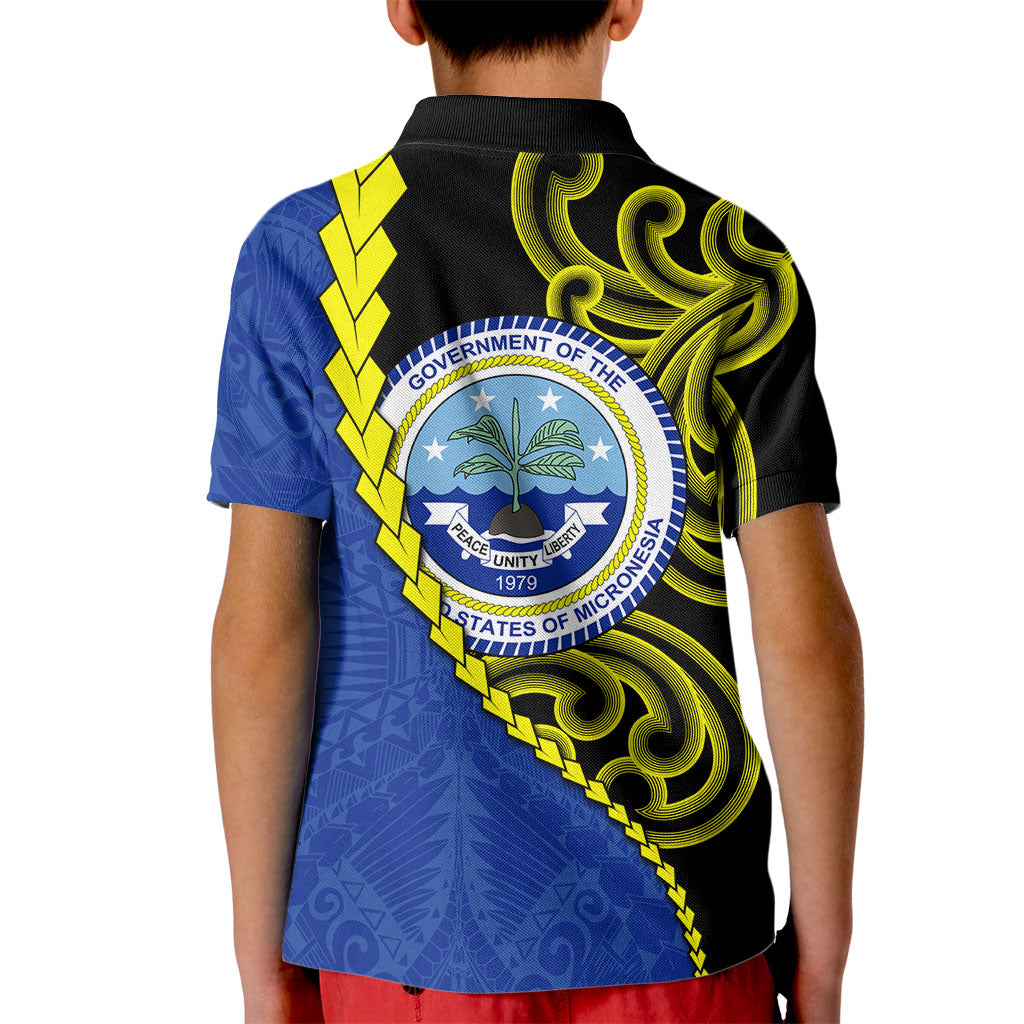 Federated States Of Micronesia FSM Kid Polo Shirt Pacific Islander Tribal Swirl Geometric Pattern TS04 - Polynesian Pride