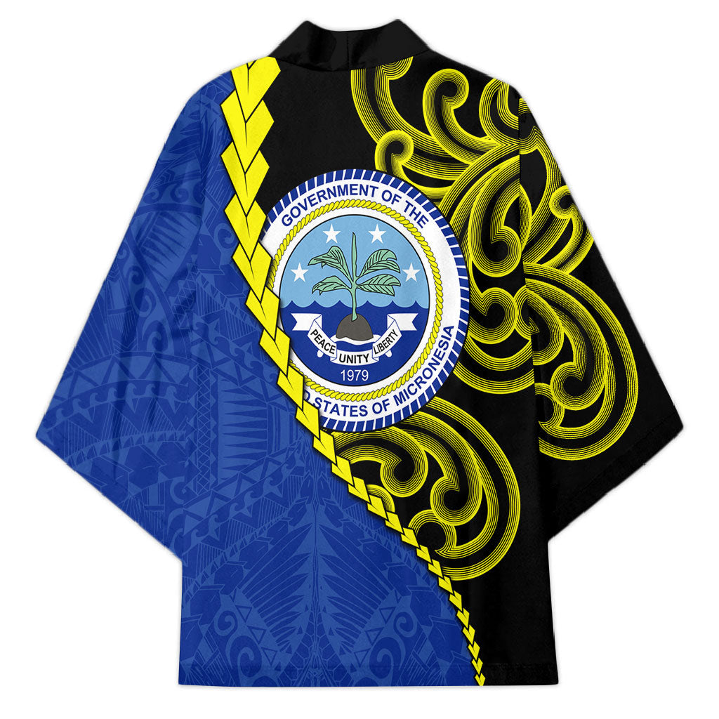 Federated States Of Micronesia FSM Kimono Pacific Islander Tribal Swirl Geometric Pattern