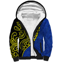 Federated States Of Micronesia FSM Sherpa Hoodie Pacific Islander Tribal Swirl Geometric Pattern TS04 Unisex Black Blue - Polynesian Pride