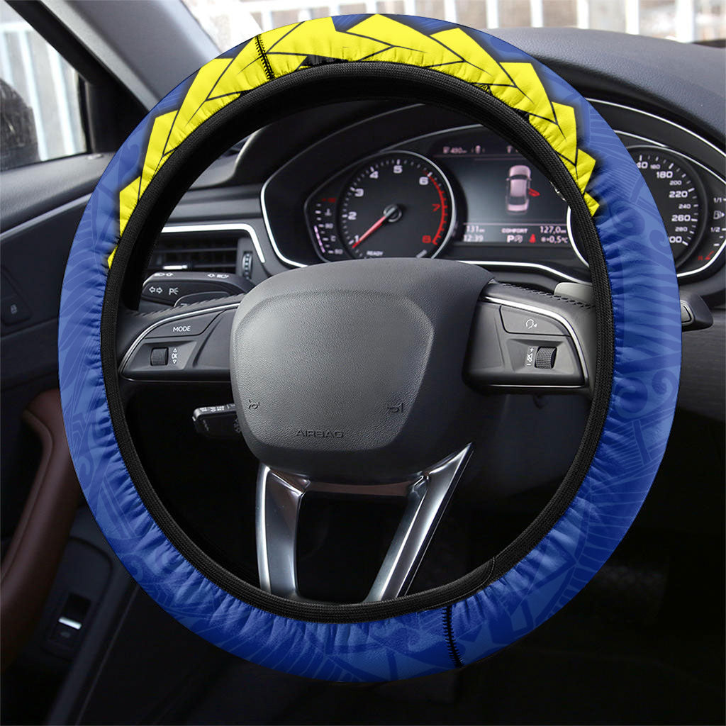 Federated States Of Micronesia FSM Steering Wheel Cover Pacific Islander Tribal Swirl Geometric Pattern TS04 - Polynesian Pride