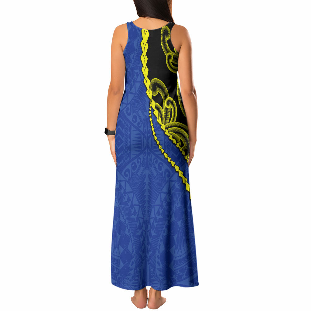 Federated States Of Micronesia FSM Tank Maxi Dress Pacific Islander Tribal Swirl Geometric Pattern TS04 - Polynesian Pride