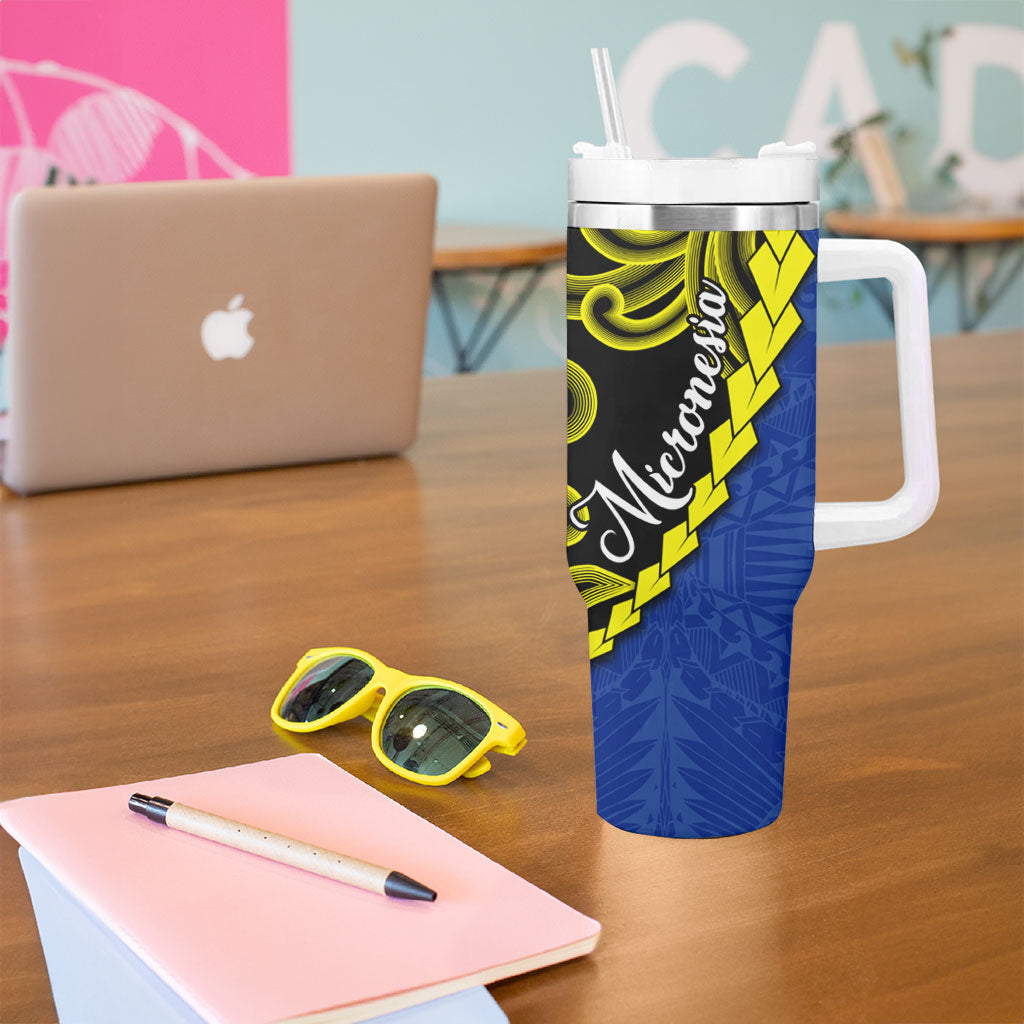 Federated States Of Micronesia FSM Tumbler With Handle Pacific Islander Tribal Swirl Geometric Pattern TS04 - Polynesian Pride