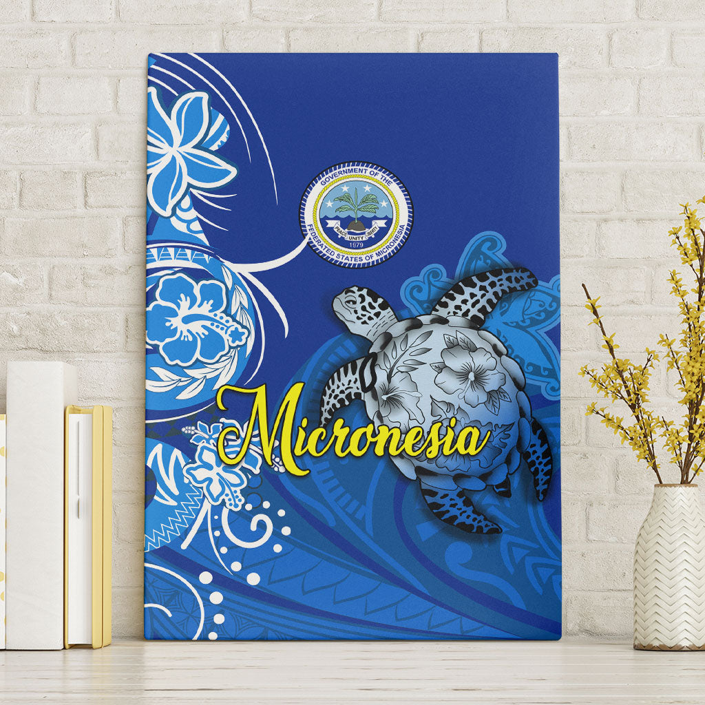 Micronesia Sea Turtle Canvas Wall Art Federated States Of Micronesia Tribal Floral Pattern