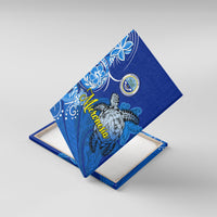 Micronesia Sea Turtle Canvas Wall Art Federated States Of Micronesia Tribal Floral Pattern