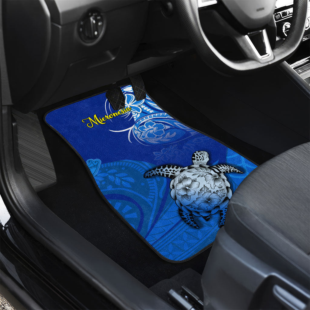 Micronesia Sea Turtle Car Mats Federated States Of Micronesia Tribal Floral Pattern TS04 - Polynesian Pride