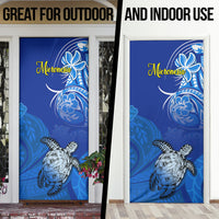 Micronesia Sea Turtle Door Cover Federated States Of Micronesia Tribal Floral Pattern TS04 - Polynesian Pride