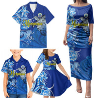 Micronesia Sea Turtle Family Matching Puletasi and Hawaiian Shirt Federated States Of Micronesia Tribal Floral Pattern TS04 - Polynesian Pride