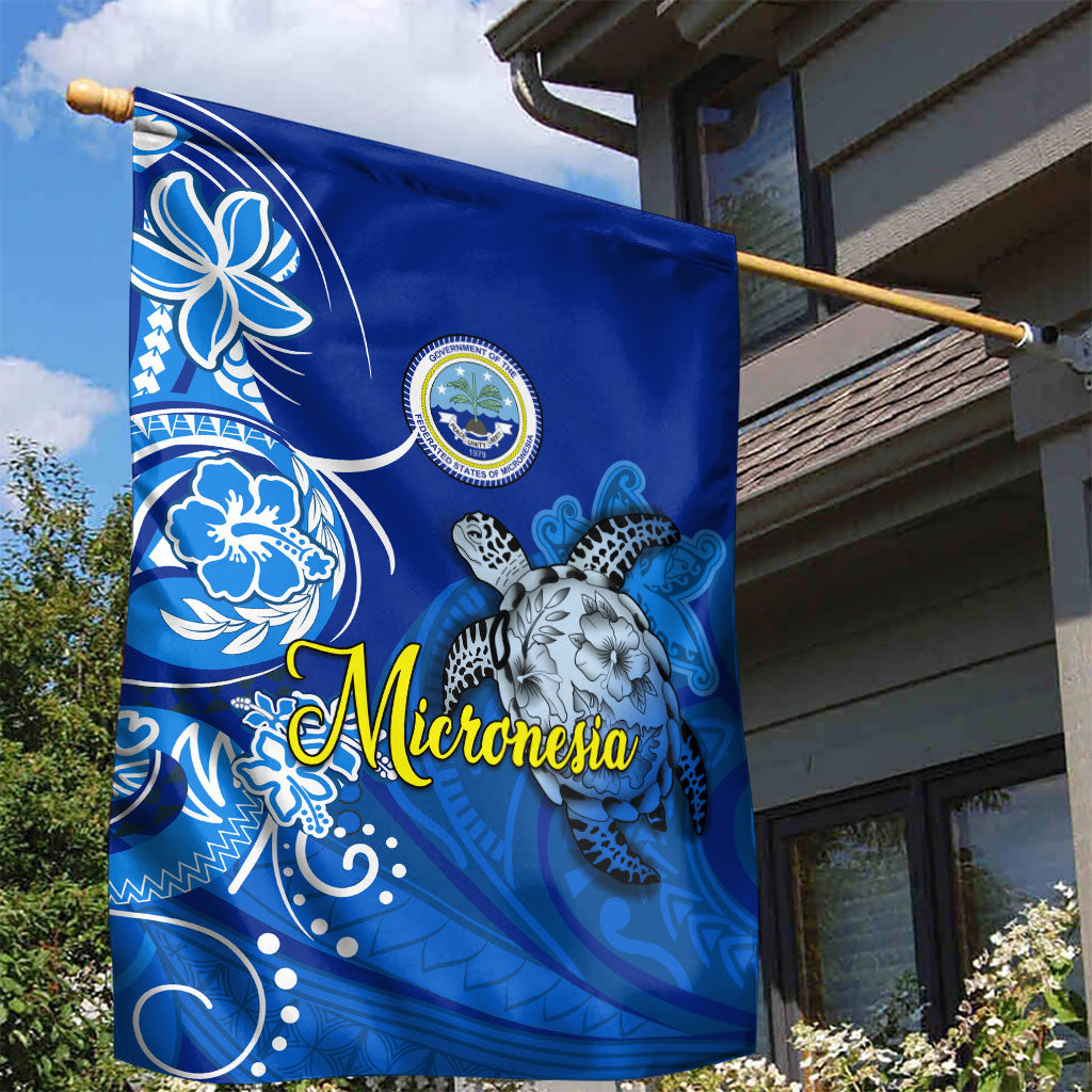 Micronesia Sea Turtle Garden Flag Federated States Of Micronesia Tribal Floral Pattern TS04 - Polynesian Pride