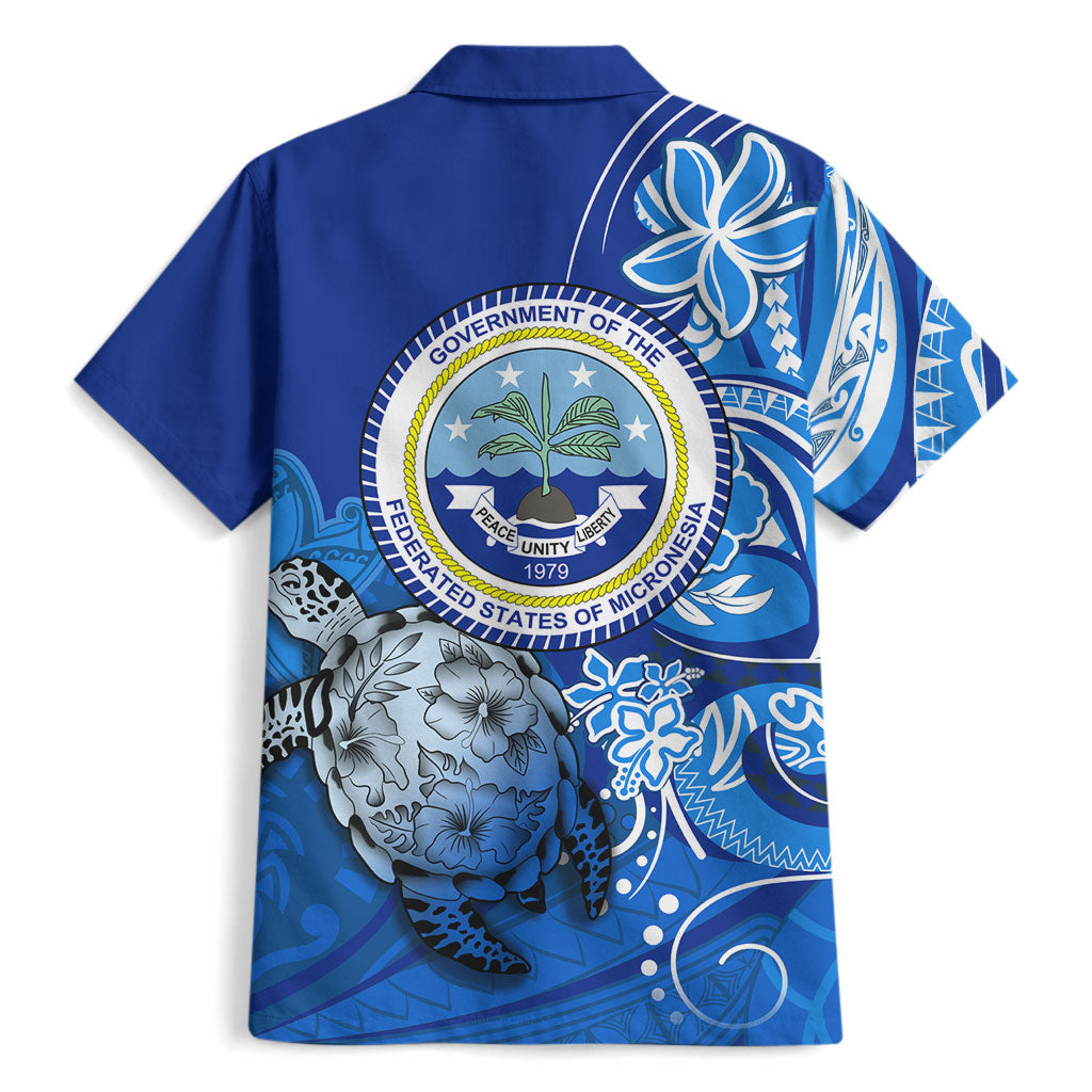 Micronesia Sea Turtle Hawaiian Shirt Federated States Of Micronesia Tribal Floral Pattern