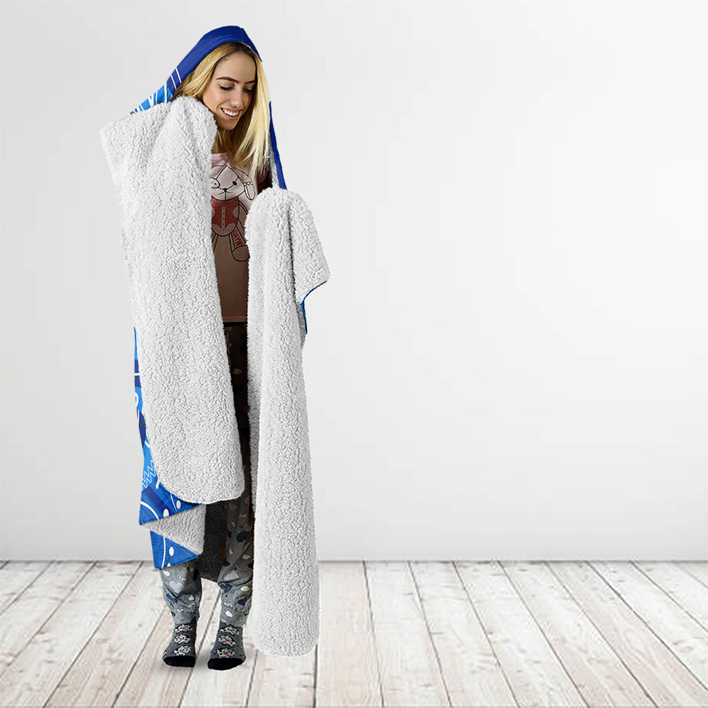 Micronesia Sea Turtle Hooded Blanket Federated States Of Micronesia Tribal Floral Pattern TS04 - Polynesian Pride