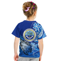 Micronesia Sea Turtle Kid T Shirt Federated States Of Micronesia Tribal Floral Pattern TS04 - Polynesian Pride