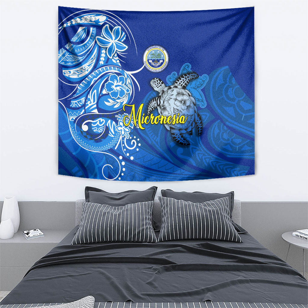 Micronesia Sea Turtle Tapestry Federated States Of Micronesia Tribal Floral Pattern TS04 - Polynesian Pride