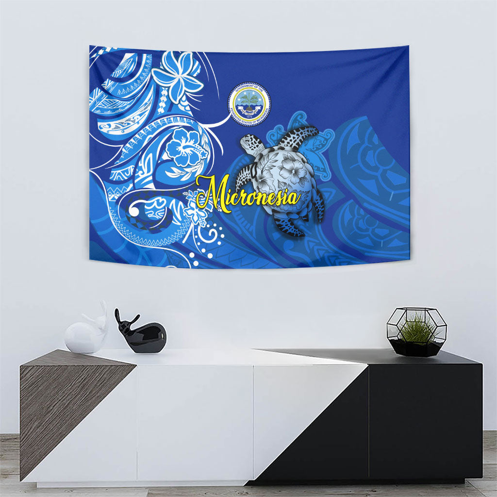 Micronesia Sea Turtle Tapestry Federated States Of Micronesia Tribal Floral Pattern TS04 - Polynesian Pride