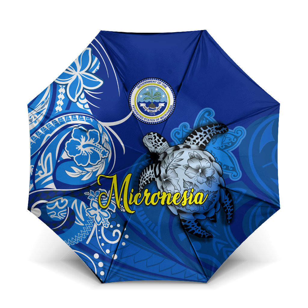 Micronesia Sea Turtle Umbrella Federated States Of Micronesia Tribal Floral Pattern