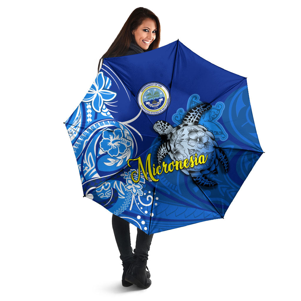 Micronesia Sea Turtle Umbrella Federated States Of Micronesia Tribal Floral Pattern