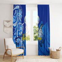 Micronesia Sea Turtle Window Curtain Federated States Of Micronesia Tribal Floral Pattern TS04 - Polynesian Pride