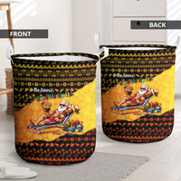 Tropical Christmas In July Santa Claus Laundry Basket Festive Hawaiian With Beach Reindeer Sleigh